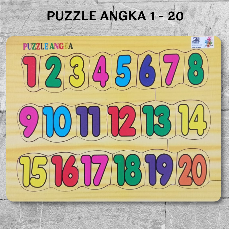 Puzzle Kayu Angka tampak depan